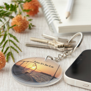 Sunset Sailboat Double Sided Keychain