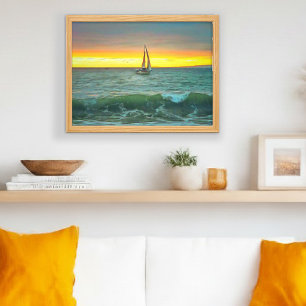 Sunset Sailboat on Banderas Bay 0884 Art Print