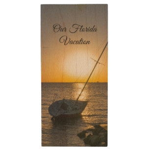 Sunset Sailboat Shipwreck Gulf Breeze Flash Drive