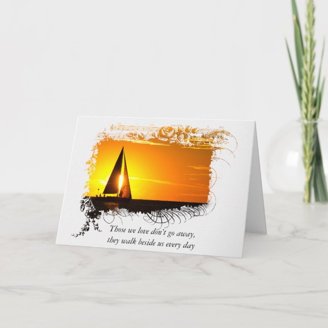 Sunset Sailboat Sympathy  Card (Front)