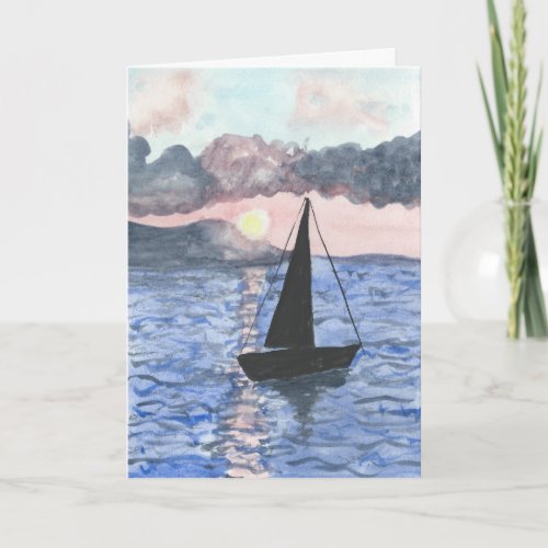 Sunset Sailboat Sympathy Card