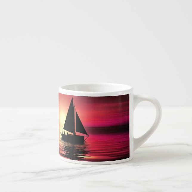 Sunset Sailing Boat On The Sea Art Design-39186 Espresso Cup (Right)