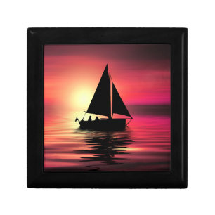 Sunset Sailing Boat On The Sea Art Design-39186 Gift Box