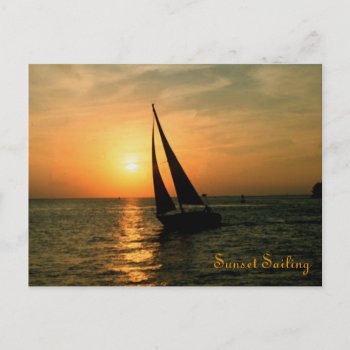 Sunset Sailing Postcard by tonigl at Zazzle