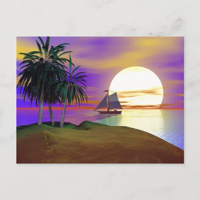 Sunset Sailing Postcard (Front)