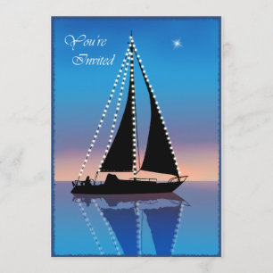 Sunset Sails with Holiday Lights Invitation