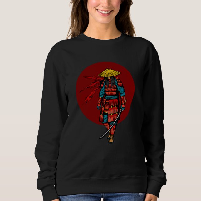 Sunset Samurai Warrior with Katana Sweatshirt (Front)