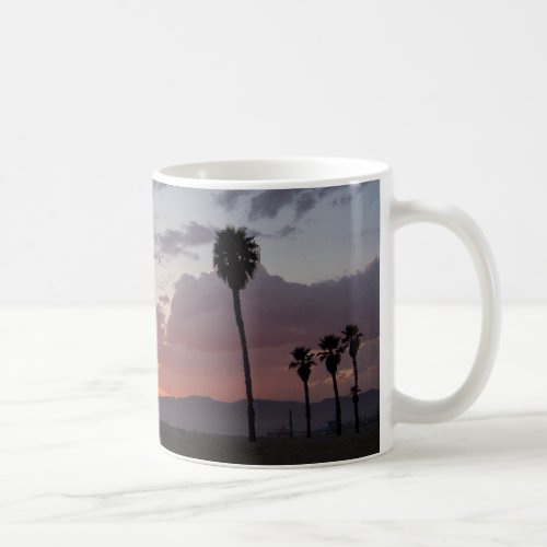 sunset  santa monica ca coffee mug