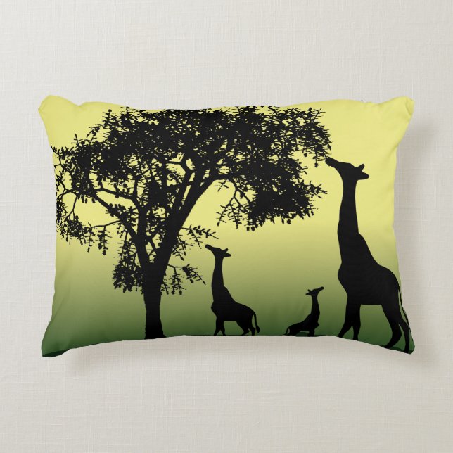 Sunset Savanna Silhouettes Accent Pillow (Front)