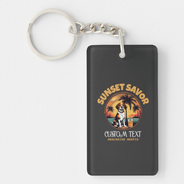 Sunset Savor - Beachside Bestie Personalized Keychain (Front)
