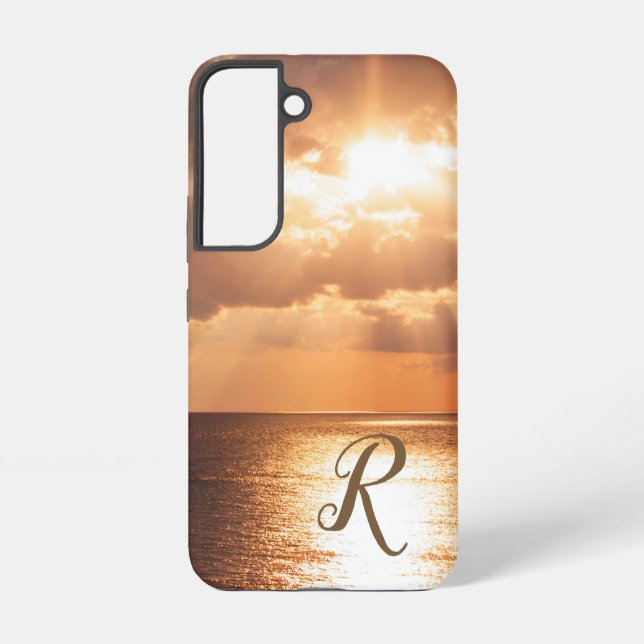 Sunset Scene Custom Monogram Samsung Galaxy Case (Back)