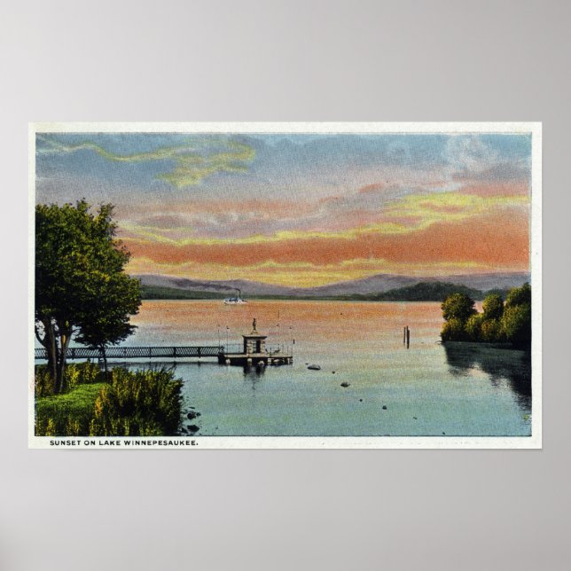 Sunset Scene on the Lake Poster (Front)