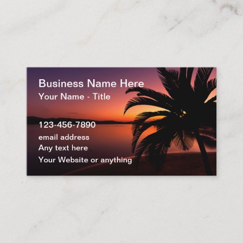 Sunset Scenic Tropical Business Card Template