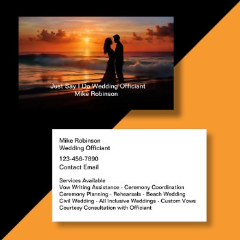 Sunset Scenic Wedding Officiant Business Cards by Luckyturtle at Zazzle