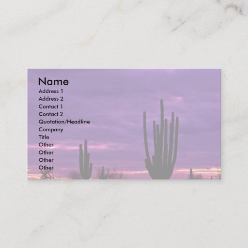 Customizable Sunset, Scottsdale, Arizona Business Card Template