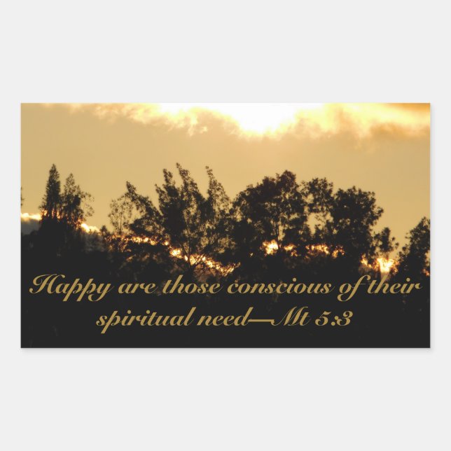 Sunset Scripture text Rectangular Sticker (Front)