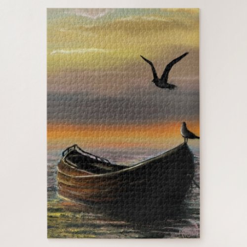 Sunset Sea Boat Puzzle