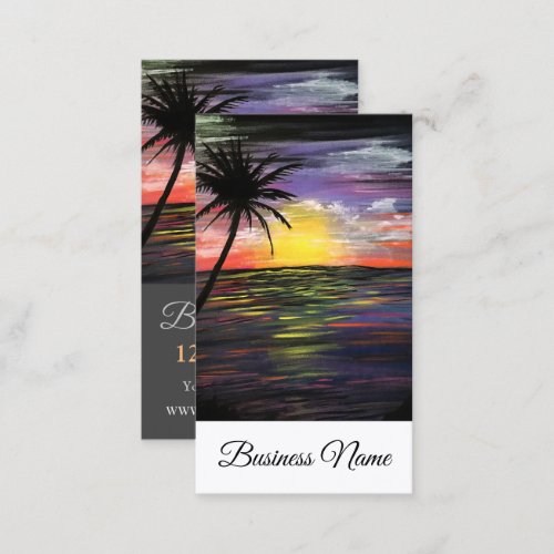 Sunset Sea Business Card