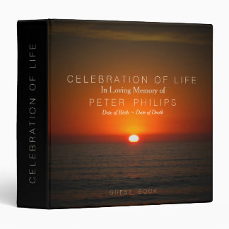 Sunset Sea Celebration of Life Guest Book Binder