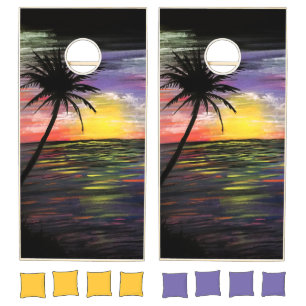 Sunset Sea Cornhole Set