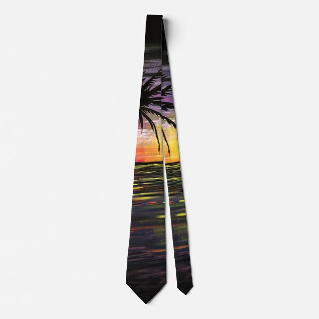 Sunset Sea Neck Tie (Front)