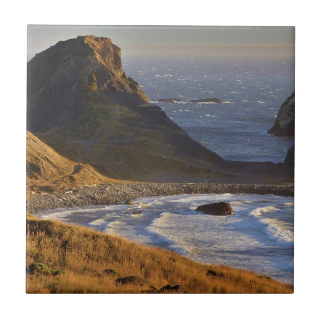 Sunset, Sea Stacks, Sisters, Oregon Coast Tile (Front)