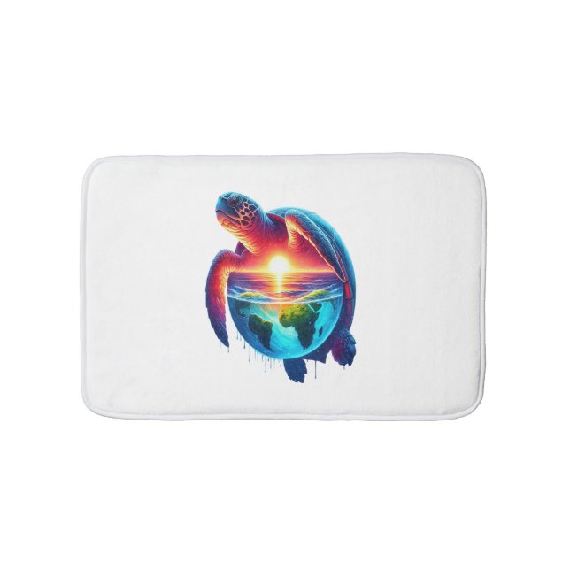 Sunset Sea Turtle Bath Mat (Front)