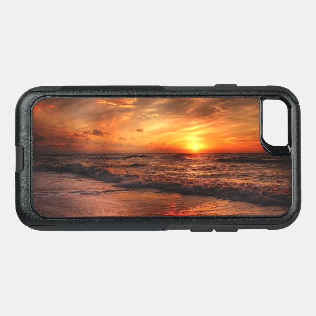 Sunset Sea Waves Otterbox iPhone Case (Back Horizontal)