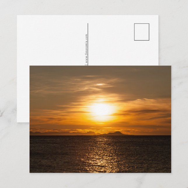 Sunset Seascape Nature Photo Holiday Postcard (Front/Back)