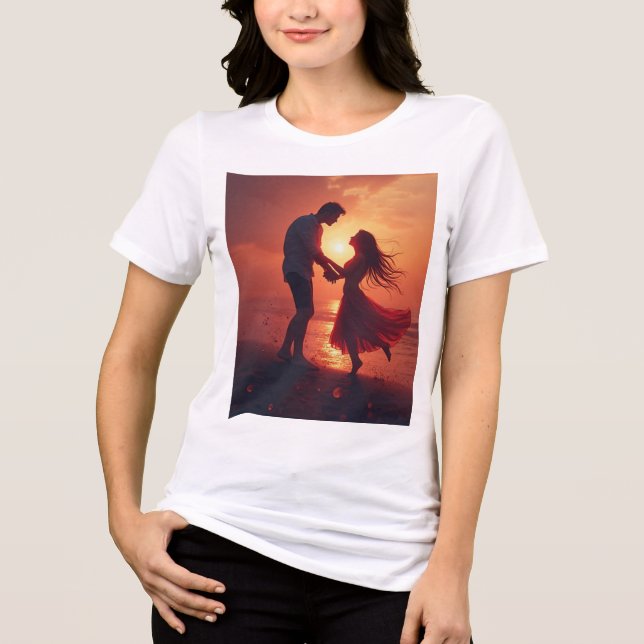 Sunset Serenade: Embrace the Moment of Love Tri-Blend Shirt (Front)
