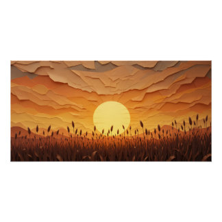 Sunset Serenade in Paper Poster