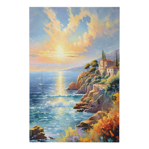 Sunset Serenity by the Mediterranean Impressionism Faux Canvas Print