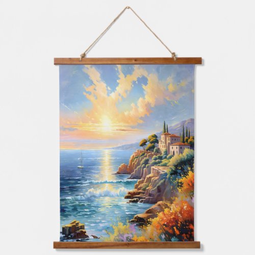 Sunset Serenity by the Mediterranean Impressionism Hanging Tapestry