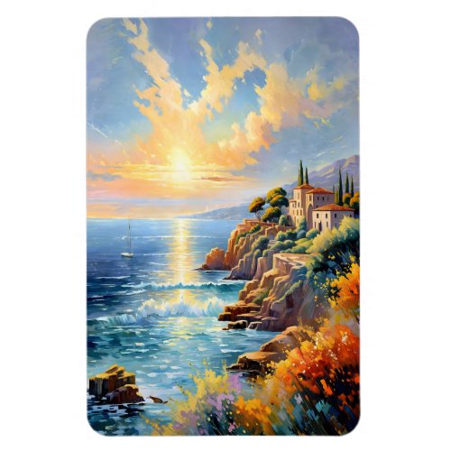 Sunset Serenity by the Mediterranean Impressionism Magnet