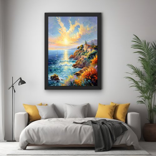 Sunset Serenity by the Mediterranean Impressionism Poster