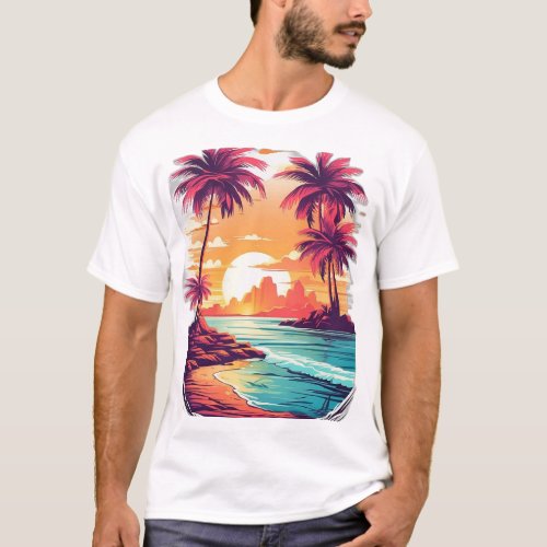 Sunset Serenity Collection Dive into Vintage Para T_Shirt