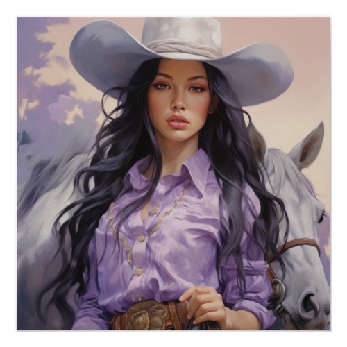 Sunset Serenity  Cowgirl Wall Art