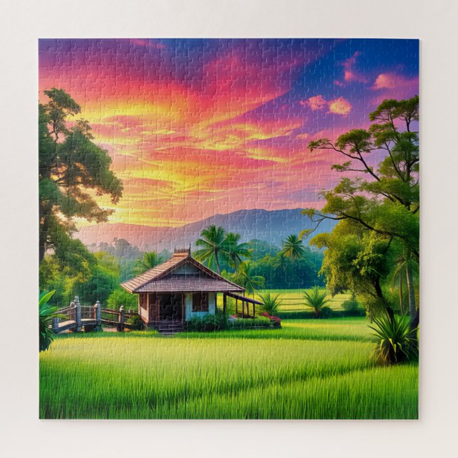 Sunset Serenity in the Countryside Jigsaw Puzzle (Vertical)