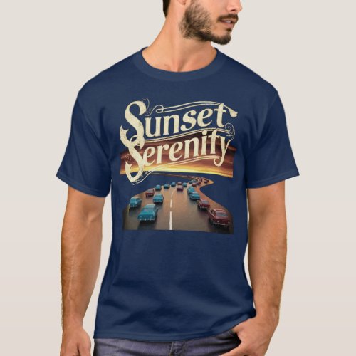 Sunset Serenity Poster Designed T_shirt