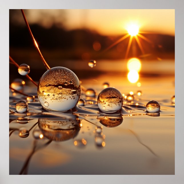 Sunset Serenity: Reflections of a Golden Hour Poster (Front)