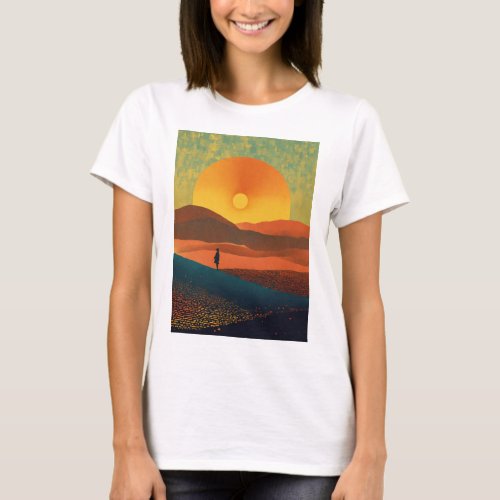 Sunset Serenity Womens Artistic T_Shirt T_Shirt