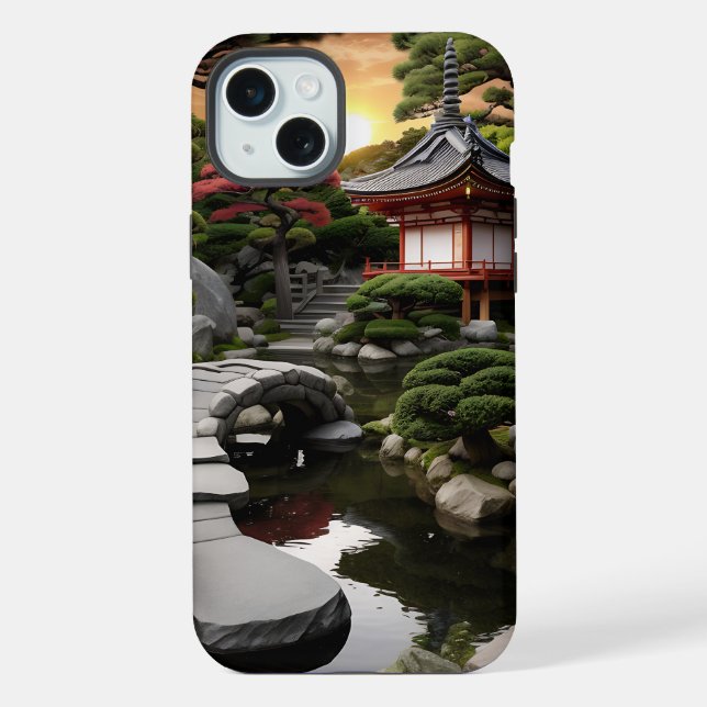 Sunset Series Japanese Garden iPhone Case (Back)