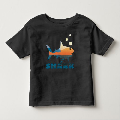 Sunset Shark and Bubbles 2T 3T 4T 5T Boys Girls Toddler T_shirt