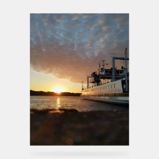 Sunset Ship Water Acrylic Sign