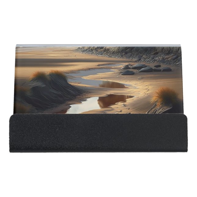 Sunset Shore Desk Business Card Holder (Front)