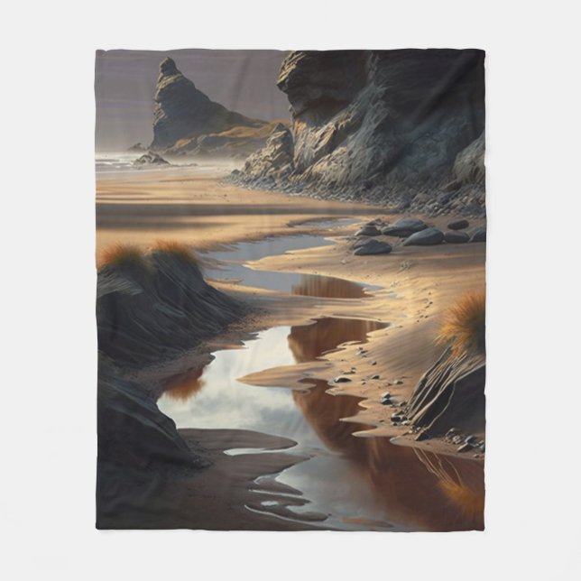 Sunset Shore Fleece Blanket (Front)