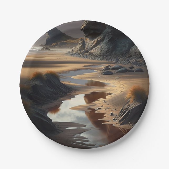 Sunset Shore Paper Plates (Front)