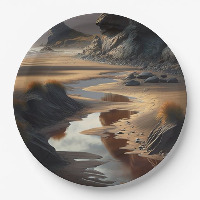 Sunset Shore Paper Plates (Front)