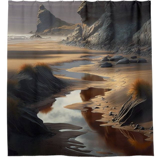 Sunset Shore Shower Curtain (Front)