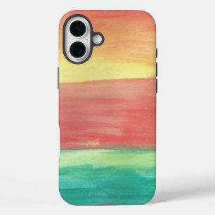 Sunset Shores Abstract Art iPhone 16 Plus Case